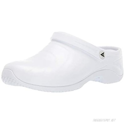 Anywear Zone Women's Healthcare Professional Injected Clog with Backstrap 5W White (Wide)