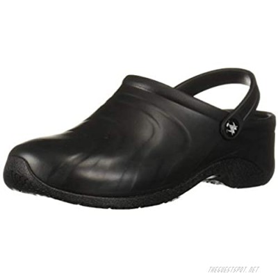 Anywear Zone Women's Healthcare Professional Injected Clog with Backstrap 6W Black (Wide)