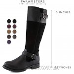 DailyShoes Women's Double Buckle Military Combat Boots Side Zipper Fashion Shoes