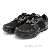 Laforst Mens Slip Resistant Waiter Work Shoes Manmade with Sunbrella Upper Lace Up Black Sneaker