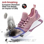Tinefiy Steel Toe Shoes for Women Lightweight Indestructible Safety Shoes for Women Comfortable Breathable Slip Resistant Womens Puncture Proof Shoes Pink