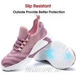 Tinefiy Steel Toe Shoes for Women Lightweight Indestructible Safety Shoes for Women Comfortable Breathable Slip Resistant Womens Puncture Proof Shoes Pink