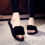 Wedge Sandals for Women Flip Flops Platform Slide Heeled Sandals-RQWEIN Women's Comfortable Lightweight Satin Flop