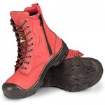 Women's Steel Toe Work Boots | Red | 8