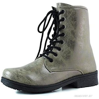 Women's Women's Ankle Booties Military Combat Lace Up Boot Multi Floral