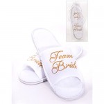 Alandra Gifts Women's Classic Team Bride Spa Slipper White One Size