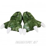 AnimalSlippers.com Dinosaur Feet Slippers with Sound - Plush Dragon Claw Animal Slippers - for Home or Costume Green 7-10.5