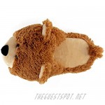 AnimalSlippers.com Fuzzy Bear Slippers - Plush Teddy Animal Slippers Brown 7-10.5