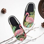 Colias Wing Flamingo Pattern Warm Winter Indoor Outdoor Slippers for Women