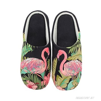 Colias Wing Flamingo Pattern Warm Winter Indoor Outdoor Slippers for Women