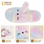 Cozy Memory Cute Bunny Open Toe Slippers For Women Fuzzy Fur Animals House Shoes Memory Foam Non-Skid Sole Indoor Outdoor