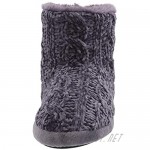 Dearfoams Women's Leah Marled Chenille Knit Bootie Slipper