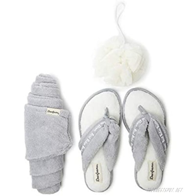 Dearfoams Women's Terry Spa-Inspired Mother's Day Gift Bundle with Kylie Thong Slipper