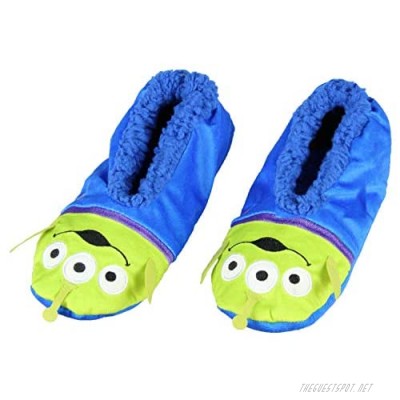 Disney Toy Story Aliens Little Green Men Character Slipper Socks with No-Slip Sole For Women Men