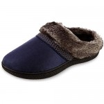 isotoner Women's Recycled Microsuede Mallory Hoodback Slipper Navy Blue 8.5-9
