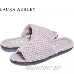 Laura Ashley Womens Ladies Luxury Spa Rugged Memory Foam Open Toe Slippers (See More Colors and Sizes)