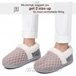 LongBay Women's Knit House Shoes Comfy Cute Plush Fleece Memory Foam Slippers with 3D Diamond Shaped Pattern