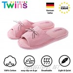 Open Toe Slide Slippers for Women Cute Women`s Slip-on House Slippers by Twins