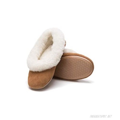 PajamaGram Shearling Slippers for Women - House Shoes for Women Brown