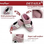 Sanfiago Women Fuzzy Memory Foam Home Slippers Cozy Slip on Cute Dog Animal House Shoes Indoor Outdoor