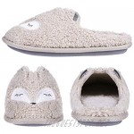 shevalues Cute Bunny Slippers for Women Fuzzy Animal Memory Foam House Slippers Waterproof Sole Home Slippers