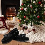 Suede Moccasin Slippers for Women - Faux Fur Memory foam House Slippers for women