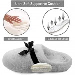 ULTRAIDEAS Women's Plush Fur Slippers with Memory Foam and Elegant Bow Ladies' Fuzzy Slip on House Shoes with Indoor Anti-Skid Soft Rubber Sole