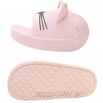 Unisex Solid Color Shower Sandals Cute Cat Anti-Slip Bathroom Slippers Quick Drying House Slippers