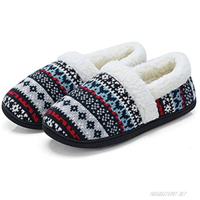 Urbancolor Women Washable Closed Back Indoor Outdoor Knit Slippers Anti-Slip House Slipper Breathable Home Shoeswith Anti-Skid Rubber Sole