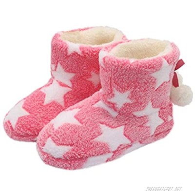 Women's Ankle Bootie Slippers Warm Comfort Memory Foam Plush Lining Ladies Girls Winter House Shoes