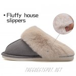 Womens Comfy Slippers Faux Fur House Shoes Indoor Outdoor Bedroom Warm Lady Memory Foam Fuzzy Slippers Winter