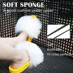 Women's fuzzy fur slides sandals cute fluffy slipper house shoes for women indoor outdoor furry slide with faux fur