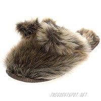 Womens Mens Dog Ears Bear Indoor Slippers Winter Warm Fluffy Slides Fuzzy Memory Foam House Bedroom Slippers