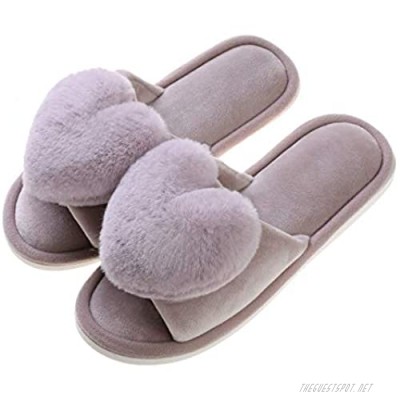 Xunlong Women's Soft Slippers Memory Foam Furry Faux Fur Slippers House Slippers