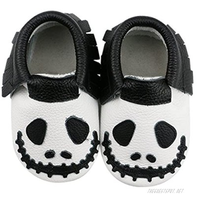 Bebila Halloween Cute Pumpkin Moccasins- Baby Boys Girls Shoes Leather Soft Sole for Prewalkers Toddlers