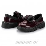 Tutoo Girl’s Slip-on Oxford School Uniform Dress Shoe Princess Performance Bow Loafer Flats(Toddler/Little Kid)