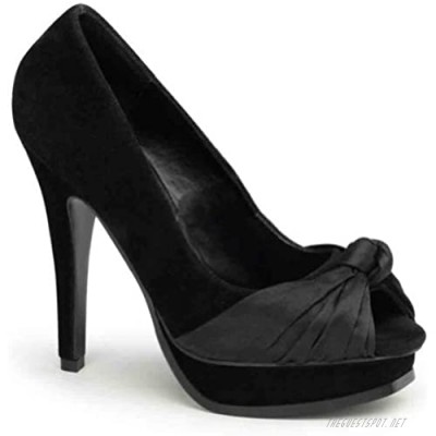 Pleaser PLEASURE-05 Womens Shoes Black Sueded PU-Satin Size 6