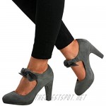 Womens Bowknot Closed Toe Office Pumps Mary Jane Elastic Strap Platform Sandals