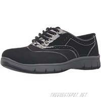 Easy Street Women's Lucky Oxford Black Super Suede/Patent 7 N US
