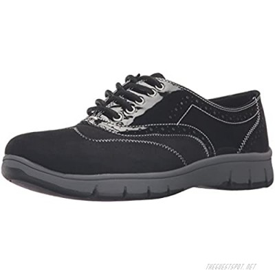 Easy Street Women's Lucky Oxford Black Super Suede/Patent 7 N US