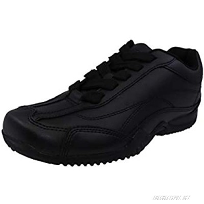 Grabbers Womens Black Leather SR Athletic Oxford Conveyor Soft Toe