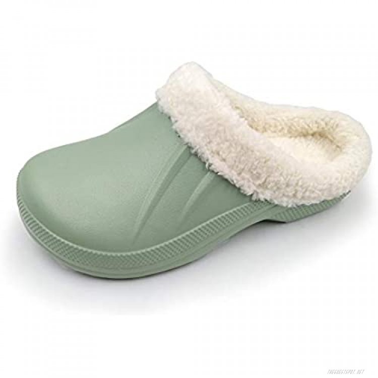ACANS Unisex Fur Lined Clogs Shoes Winter Slippers AC1534