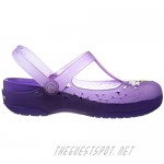 Crocs Womens Carlie Mary Jane Flower Hello Kitty Shoes Iris/Neon