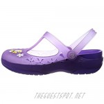 Crocs Womens Carlie Mary Jane Flower Hello Kitty Shoes Iris/Neon