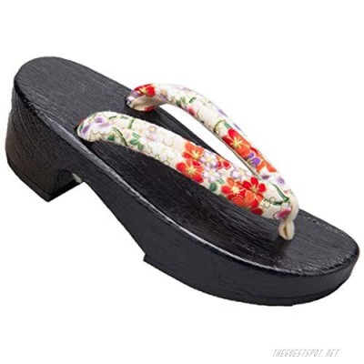 Ez-sofei Traditional Japanese Wooden Clogs Geta Sandals for Women