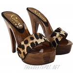 Kiara Shoes Sexy Leopard Clogs Heel 13 - K9102 Leopard