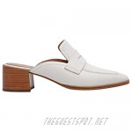 Linea Paolo - Galia - Menswear Inspired Block Heel Pebbled Leather Penny Loafer Mule
