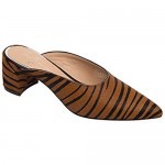 Linea Paolo - Zadie - Svelte Almond Toe Mid Height Block Heel Mule Comfortable Leather Suede