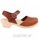 Lotta From Stockholm Low Wood Low Heel Clogs in Tan Leather