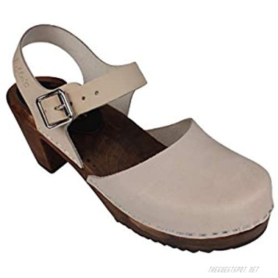Lotta From Stockholm Swedish Clogs Highwood Oatmeal Oiled Nubuck on Brown Base